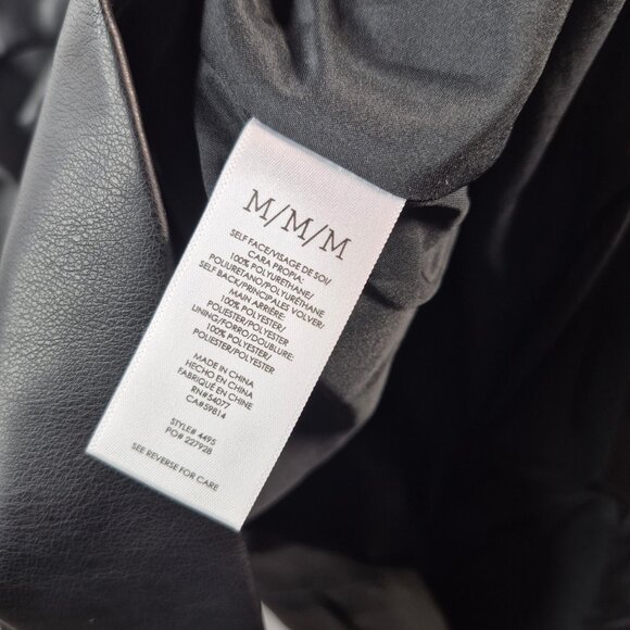 Cabi Jacket Wolmens M Black Faux Leather James Blazer Flap Pockets 4495 - Picture 7 of 8